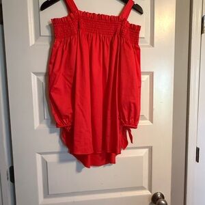 Tyler Boe Red Smocked Top